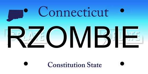 RZOMBIE Connecticut License Plate