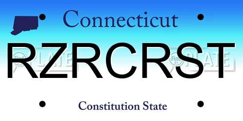 RZRCRST Connecticut License Plate
