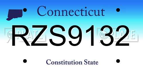RZS9132 Connecticut License Plate