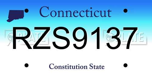 RZS9137 Connecticut License Plate