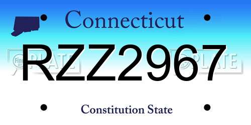 RZZ2967 Connecticut License Plate