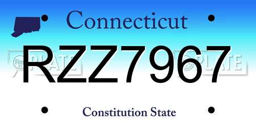 RZZ7967 Connecticut License Plate