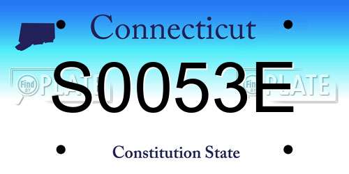 S0053E Connecticut License Plate