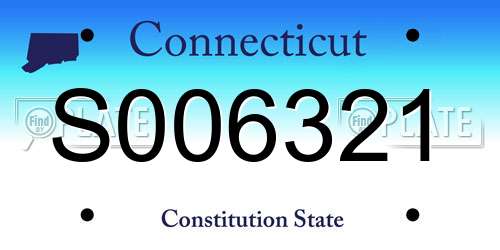 S006321 Connecticut License Plate