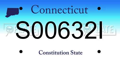 S00632I Connecticut License Plate