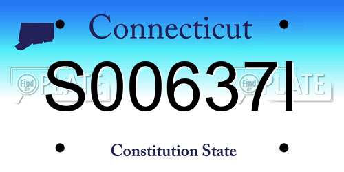 S00637I Connecticut License Plate