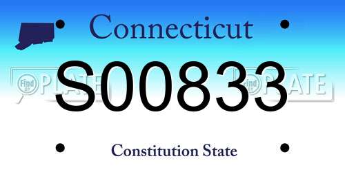 S00833 Connecticut License Plate