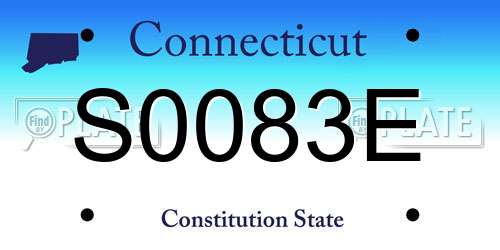 S0083E Connecticut License Plate