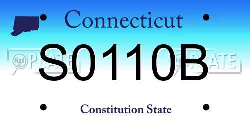 S0110B Connecticut License Plate