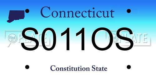 S011OS Connecticut License Plate