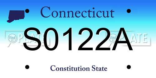 S0122A Connecticut License Plate