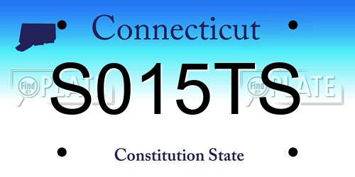 S015TS Connecticut License Plate