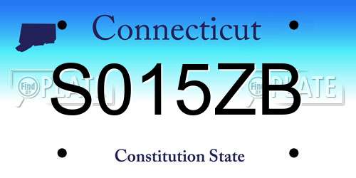 S015ZB Connecticut License Plate