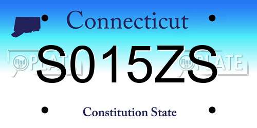S015ZS Connecticut License Plate