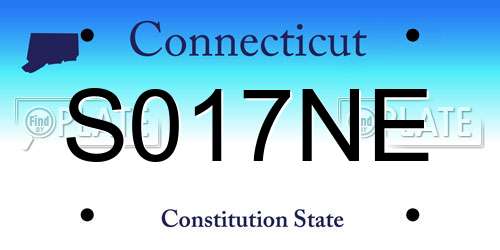 S017NE Connecticut License Plate
