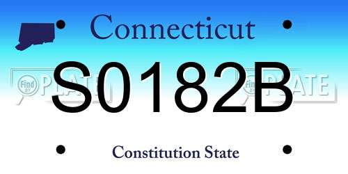 S0182B Connecticut License Plate