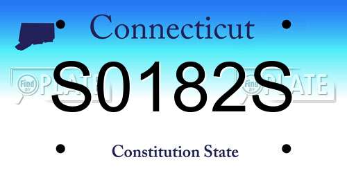 S0182S Connecticut License Plate