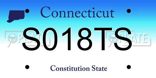 S018TS Connecticut License Plate