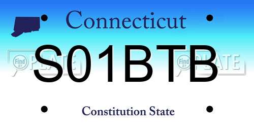 S01BTB Connecticut License Plate