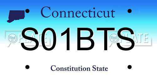 S01BTS Connecticut License Plate