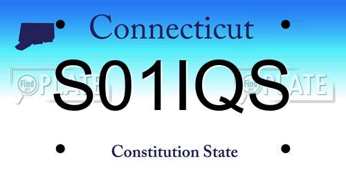 S01IQS Connecticut License Plate