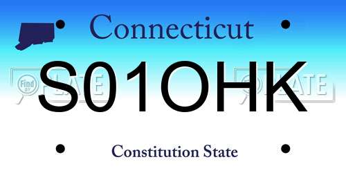 S01OHK Connecticut License Plate
