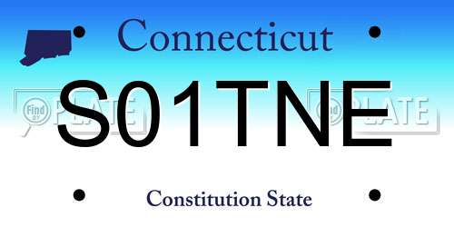 S01TNE Connecticut License Plate