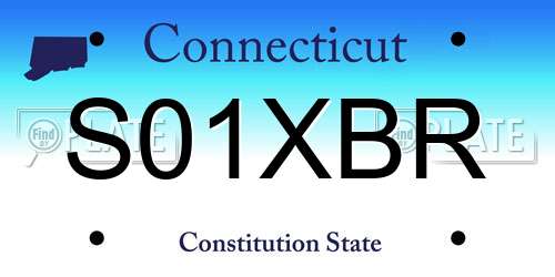 S01XBR Connecticut License Plate