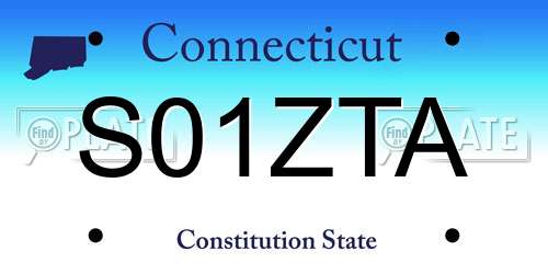 S01ZTA Connecticut License Plate