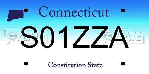S01ZZA Connecticut License Plate