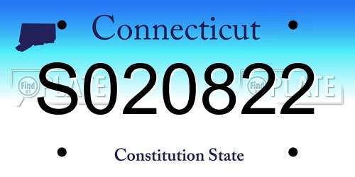 S020822 Connecticut License Plate