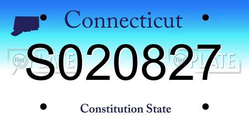 S020827 Connecticut License Plate