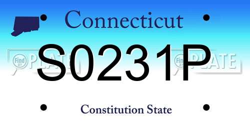 S0231P Connecticut License Plate