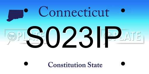 S023IP Connecticut License Plate