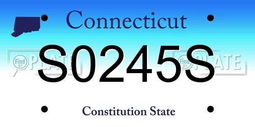 S0245S Connecticut License Plate