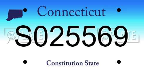 S025569 Connecticut License Plate