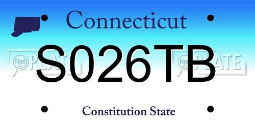 S026TB Connecticut License Plate
