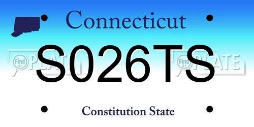 S026TS Connecticut License Plate