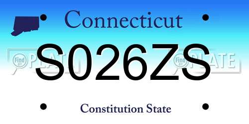 S026ZS Connecticut License Plate