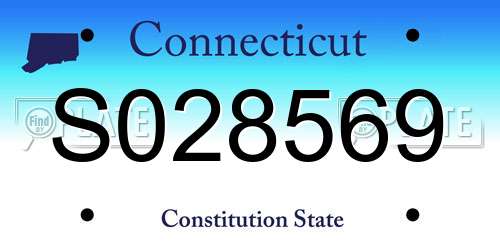 S028569 Connecticut License Plate