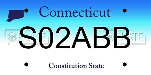 S02ABB Connecticut License Plate