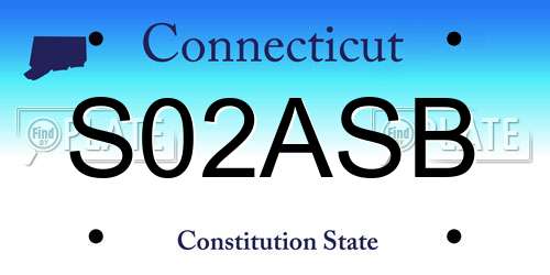 S02ASB Connecticut License Plate