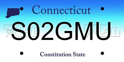 S02GMU Connecticut License Plate