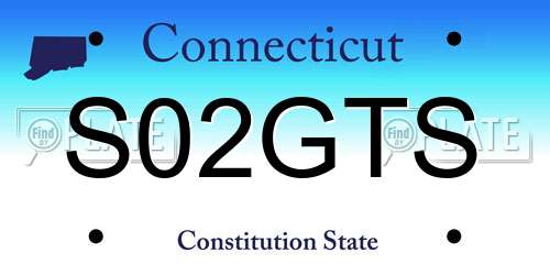 S02GTS Connecticut License Plate