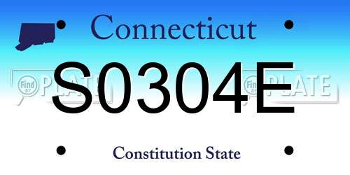 S0304E Connecticut License Plate