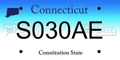 S030AE Connecticut License Plate