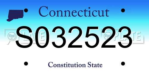 S032523 Connecticut License Plate