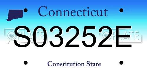 S03252E Connecticut License Plate