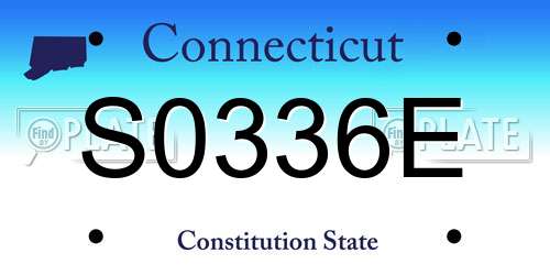 S0336E Connecticut License Plate