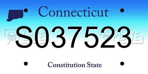 S037523 Connecticut License Plate